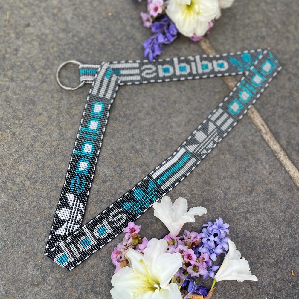 Adidas Beaded Lanyard with Black, Gray, and Blue Accents - Picture 7 of 7